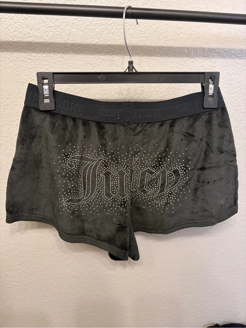 Juicy Couture Black Plush Lounge Shorts